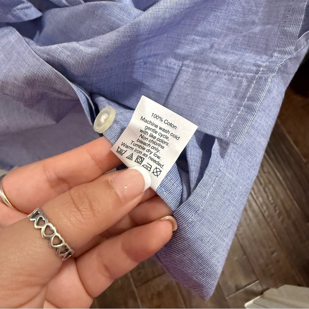 J. Crew Chambray Dress End-on-end Front Tie Collared Sleeveless size Small - Picture 8 of 9